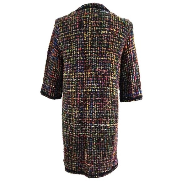 Anthropologie ett:twa Berwyn Silk Blend Multicolor Tweed Open Front Jacket - Picture 2 of 10